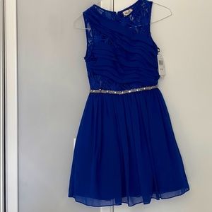 Lace and sequence mini dress